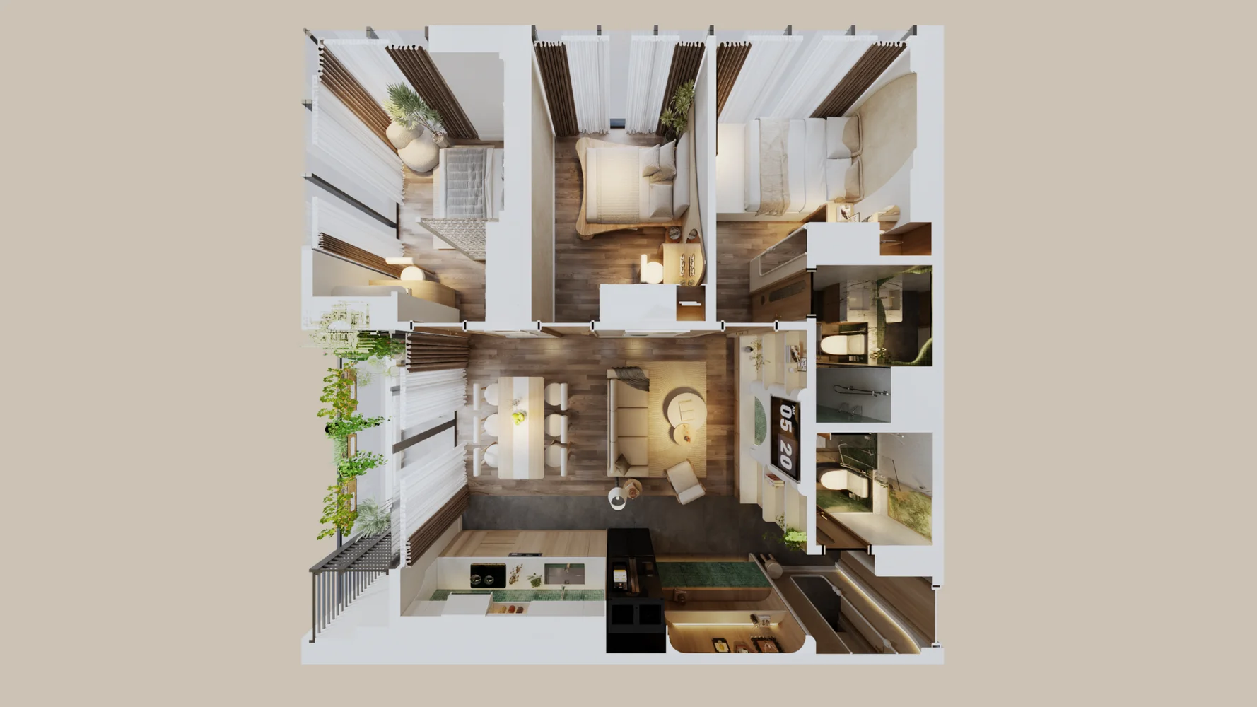 Thiết kế căn hộ Newtown Diamond - Phong cách Wabi Sabi
