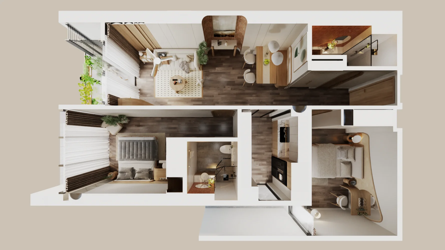 Nội thất căn hộ Newtown Diamond - Phong cách Wabi Sabi