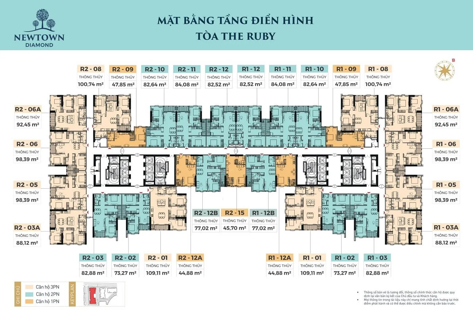 Mặt bằng Tòa The Ruby - Newtown Diamond Đà Nẵng